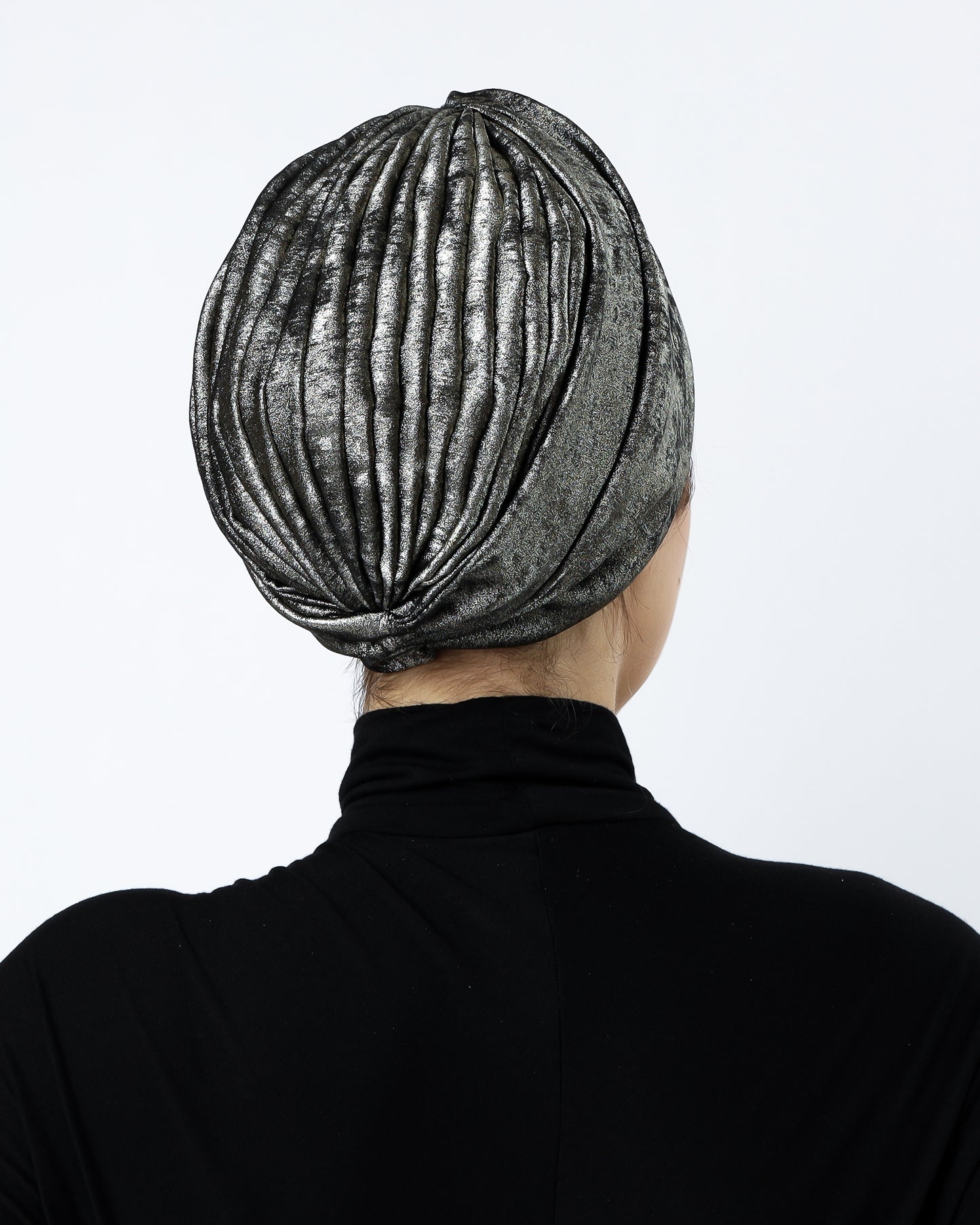 Glam Metallic twisted lines turban